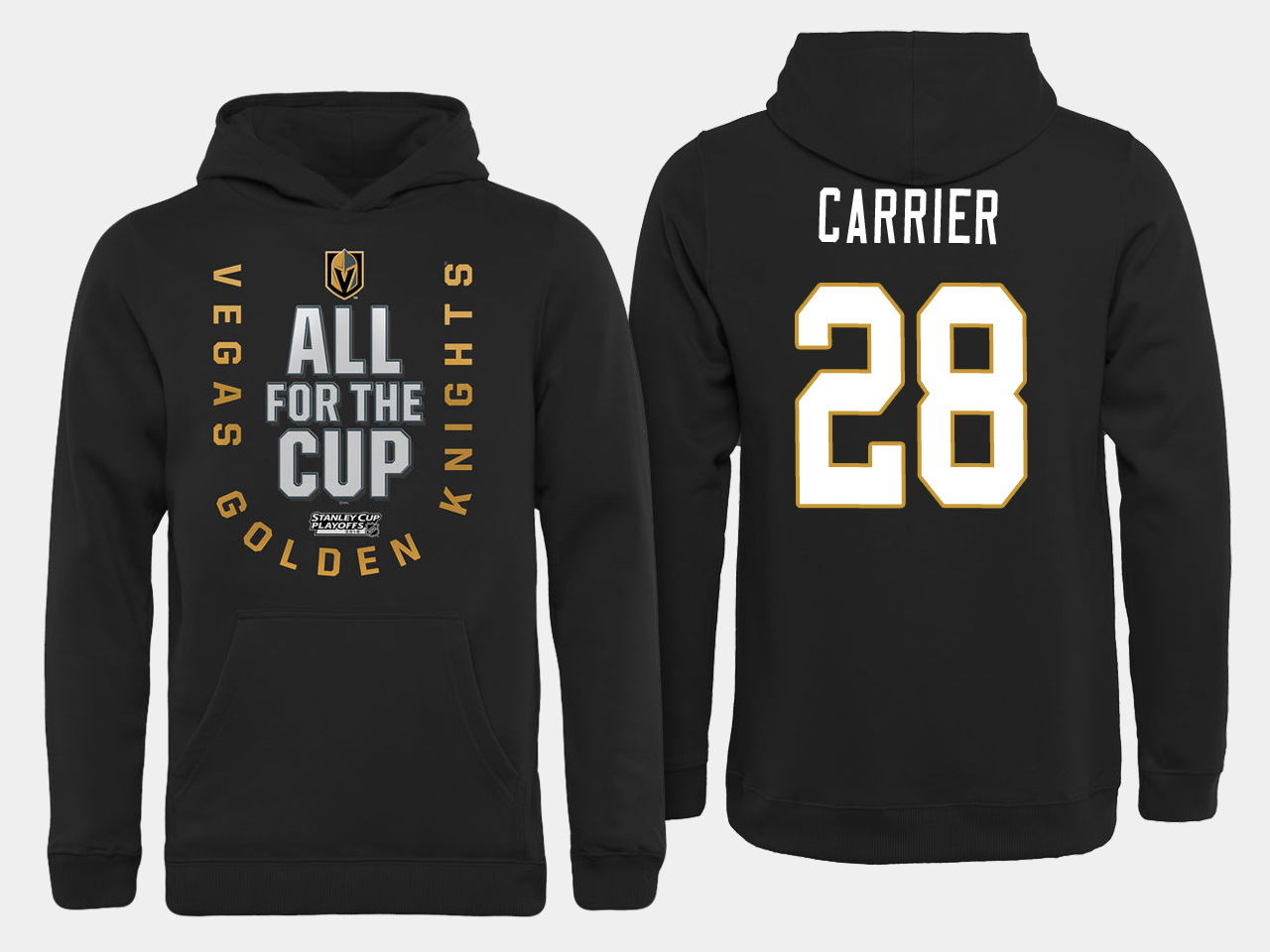 Men NHL Vegas Golden Knights #28 Carrier All for the Cup hoodie->customized nhl jersey->Custom Jersey